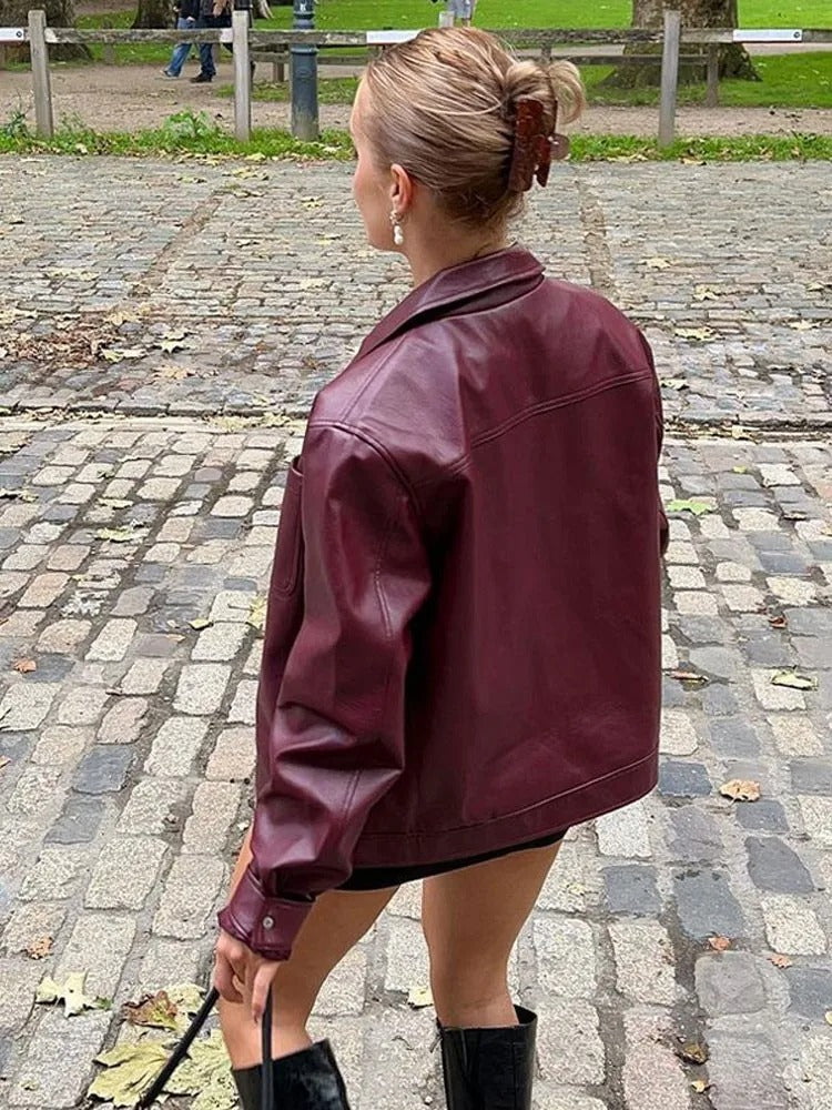Oversized Leather Jacket | Velvet